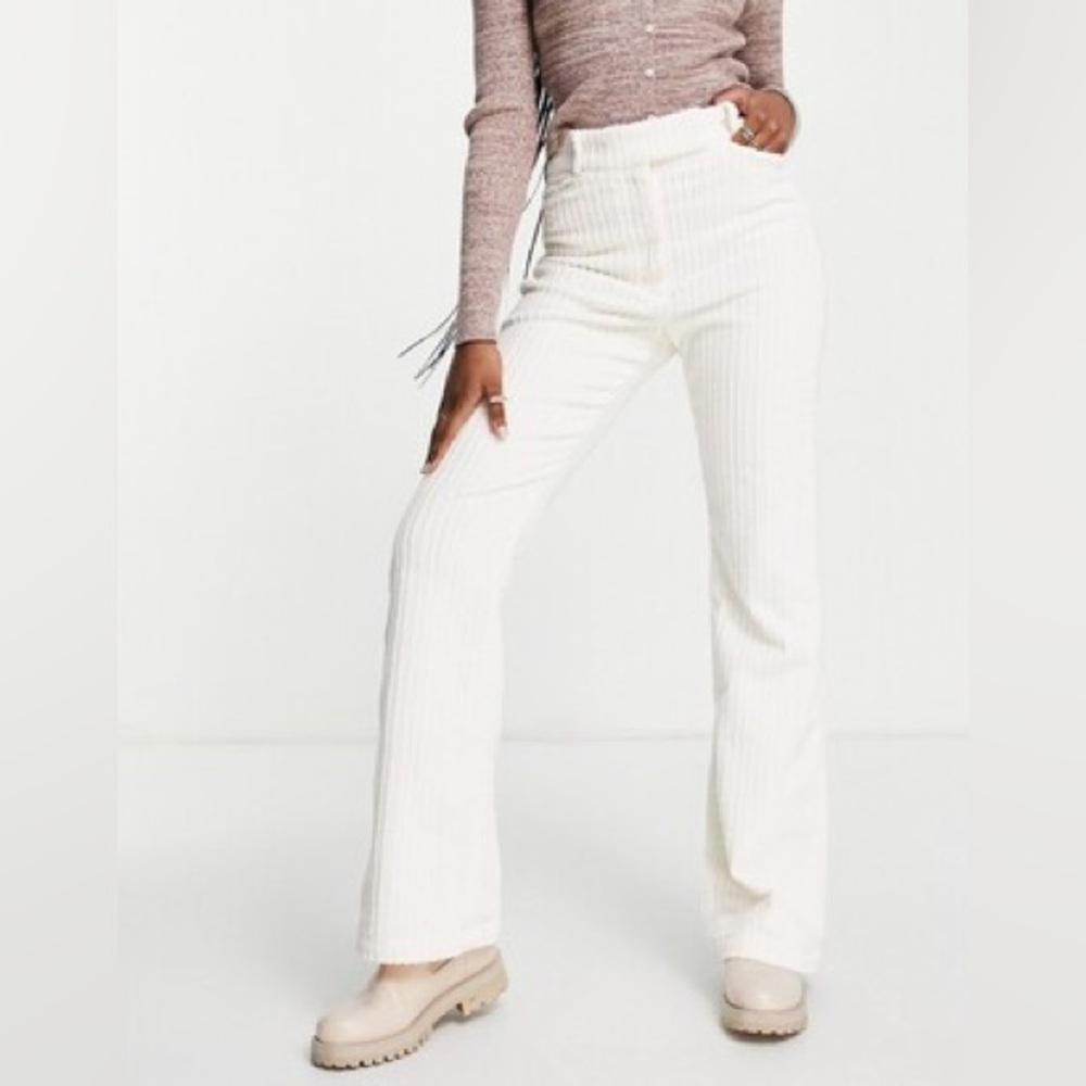 & Other Stories Sz XS (34) White Corduroy Flare Classic Casual Pants